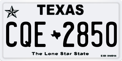 TX license plate CQE2850