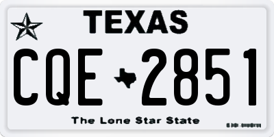 TX license plate CQE2851