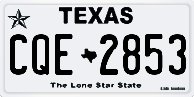 TX license plate CQE2853