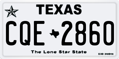TX license plate CQE2860