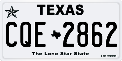 TX license plate CQE2862