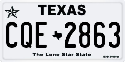 TX license plate CQE2863