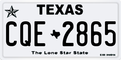 TX license plate CQE2865