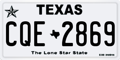 TX license plate CQE2869