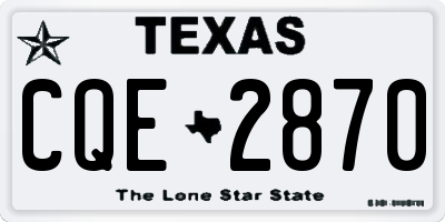TX license plate CQE2870