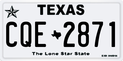 TX license plate CQE2871
