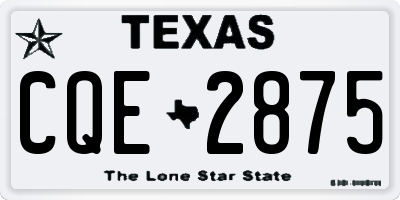TX license plate CQE2875