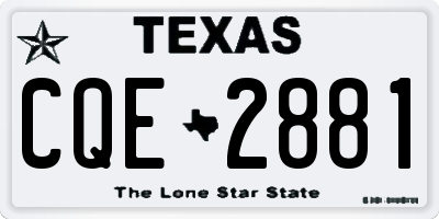TX license plate CQE2881