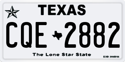 TX license plate CQE2882