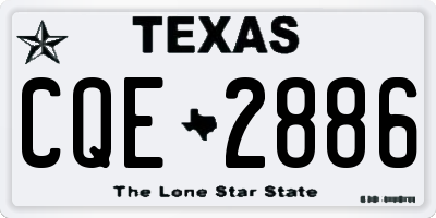 TX license plate CQE2886
