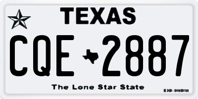 TX license plate CQE2887