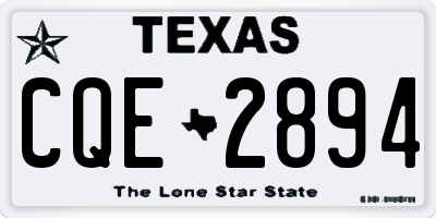 TX license plate CQE2894