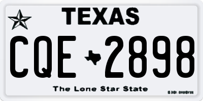 TX license plate CQE2898