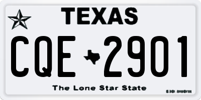 TX license plate CQE2901
