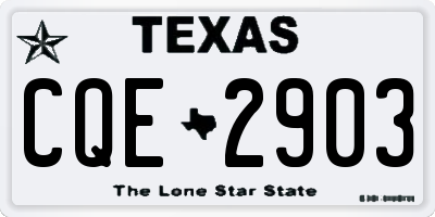 TX license plate CQE2903