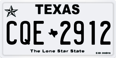 TX license plate CQE2912