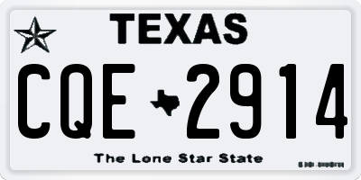 TX license plate CQE2914