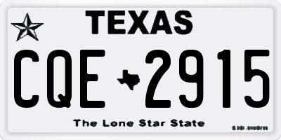 TX license plate CQE2915