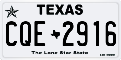 TX license plate CQE2916