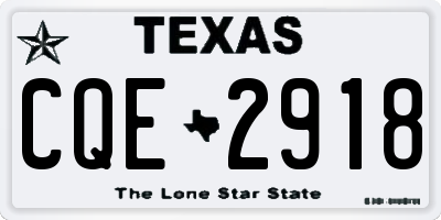 TX license plate CQE2918