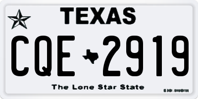 TX license plate CQE2919