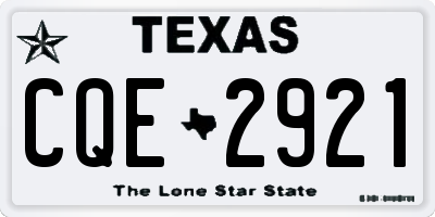TX license plate CQE2921