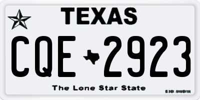 TX license plate CQE2923