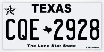TX license plate CQE2928
