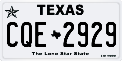 TX license plate CQE2929