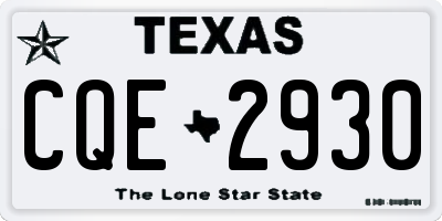 TX license plate CQE2930