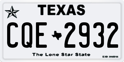TX license plate CQE2932