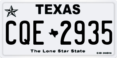 TX license plate CQE2935