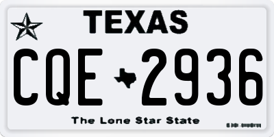 TX license plate CQE2936