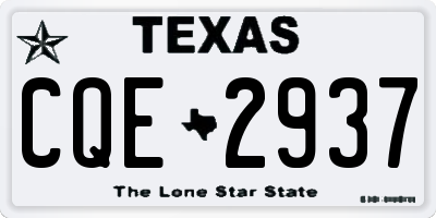 TX license plate CQE2937