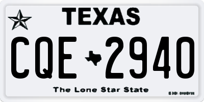 TX license plate CQE2940