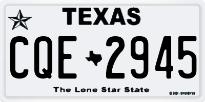 TX license plate CQE2945
