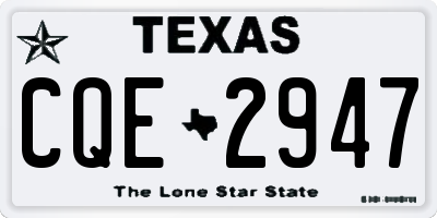 TX license plate CQE2947