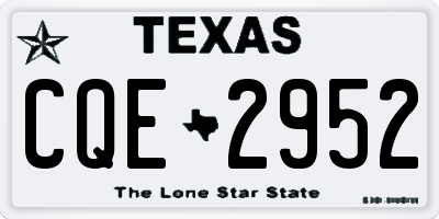 TX license plate CQE2952