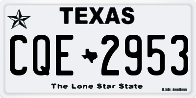 TX license plate CQE2953