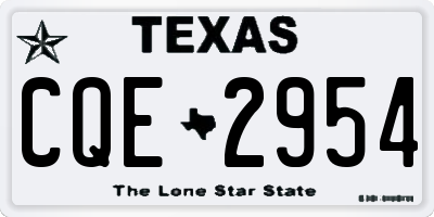 TX license plate CQE2954