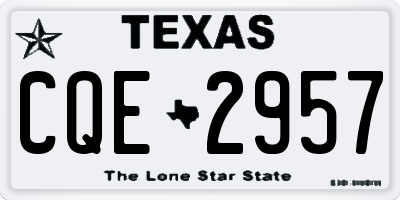 TX license plate CQE2957