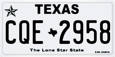 TX license plate CQE2958