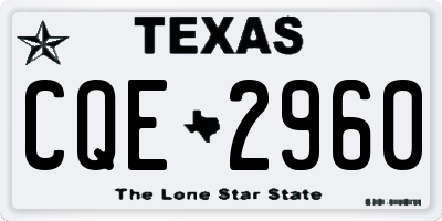 TX license plate CQE2960
