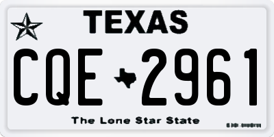 TX license plate CQE2961
