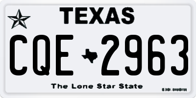 TX license plate CQE2963