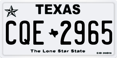 TX license plate CQE2965