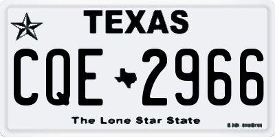 TX license plate CQE2966