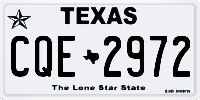 TX license plate CQE2972