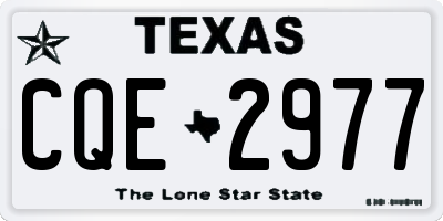 TX license plate CQE2977