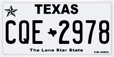 TX license plate CQE2978